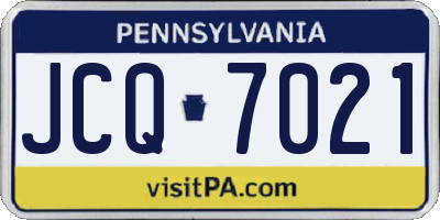 PA license plate JCQ7021