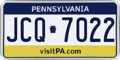 PA license plate JCQ7022