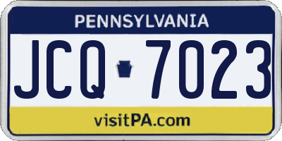 PA license plate JCQ7023