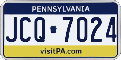 PA license plate JCQ7024