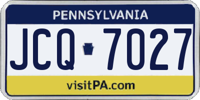 PA license plate JCQ7027