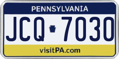 PA license plate JCQ7030