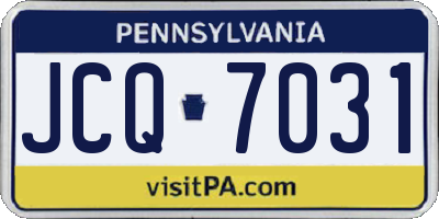 PA license plate JCQ7031
