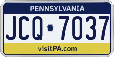 PA license plate JCQ7037