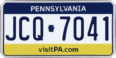 PA license plate JCQ7041