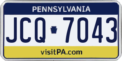 PA license plate JCQ7043