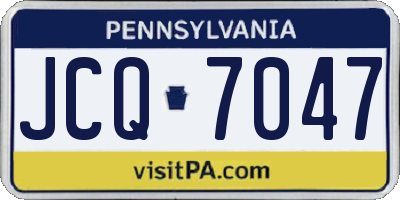 PA license plate JCQ7047