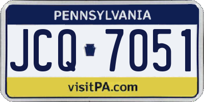 PA license plate JCQ7051