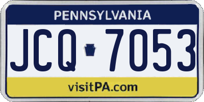 PA license plate JCQ7053