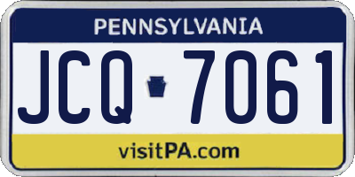 PA license plate JCQ7061