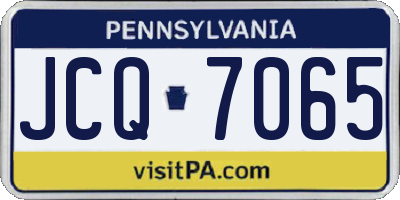 PA license plate JCQ7065
