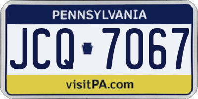PA license plate JCQ7067