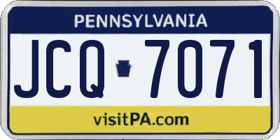 PA license plate JCQ7071