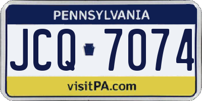 PA license plate JCQ7074