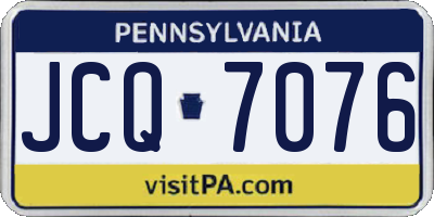 PA license plate JCQ7076