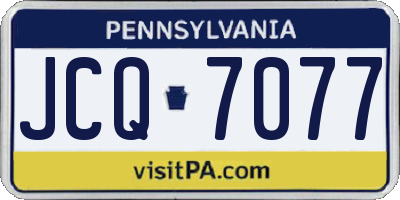 PA license plate JCQ7077