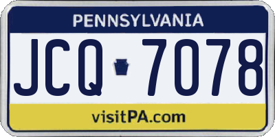 PA license plate JCQ7078