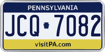 PA license plate JCQ7082
