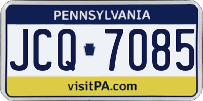 PA license plate JCQ7085