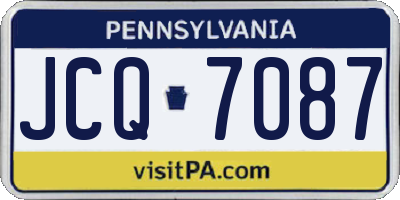 PA license plate JCQ7087