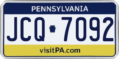 PA license plate JCQ7092