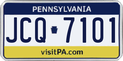 PA license plate JCQ7101
