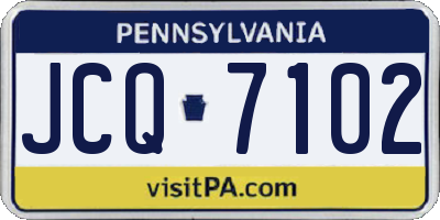 PA license plate JCQ7102