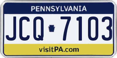 PA license plate JCQ7103