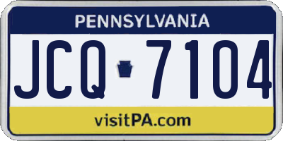 PA license plate JCQ7104