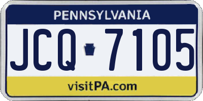 PA license plate JCQ7105
