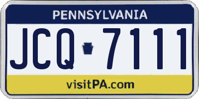 PA license plate JCQ7111