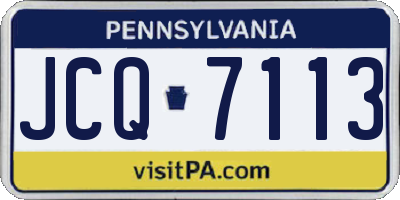 PA license plate JCQ7113
