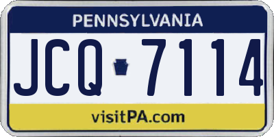 PA license plate JCQ7114