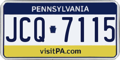 PA license plate JCQ7115