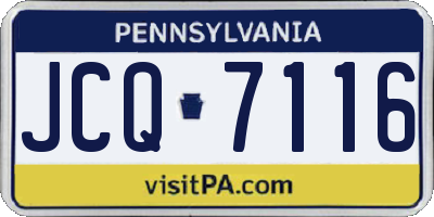 PA license plate JCQ7116