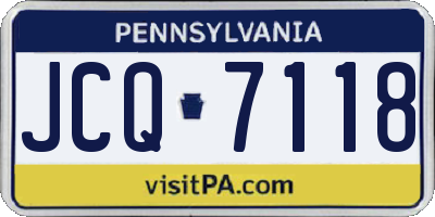 PA license plate JCQ7118