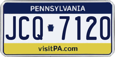 PA license plate JCQ7120