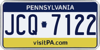 PA license plate JCQ7122