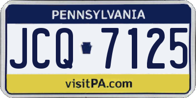 PA license plate JCQ7125