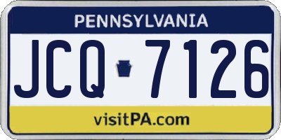 PA license plate JCQ7126