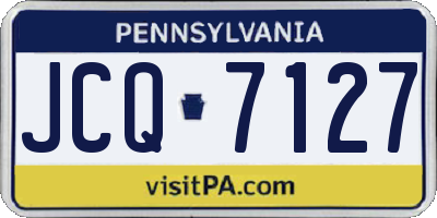 PA license plate JCQ7127