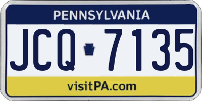 PA license plate JCQ7135