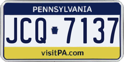 PA license plate JCQ7137