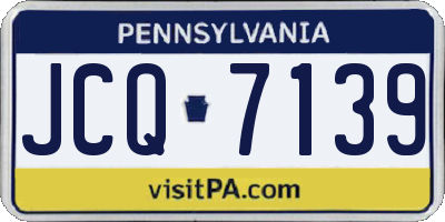 PA license plate JCQ7139