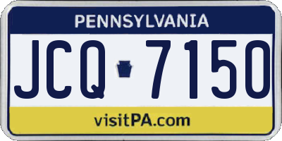 PA license plate JCQ7150