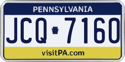 PA license plate JCQ7160