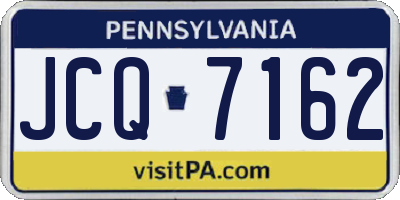 PA license plate JCQ7162