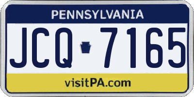 PA license plate JCQ7165