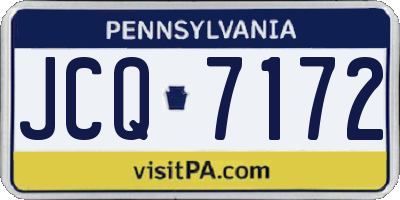 PA license plate JCQ7172
