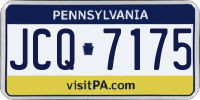 PA license plate JCQ7175